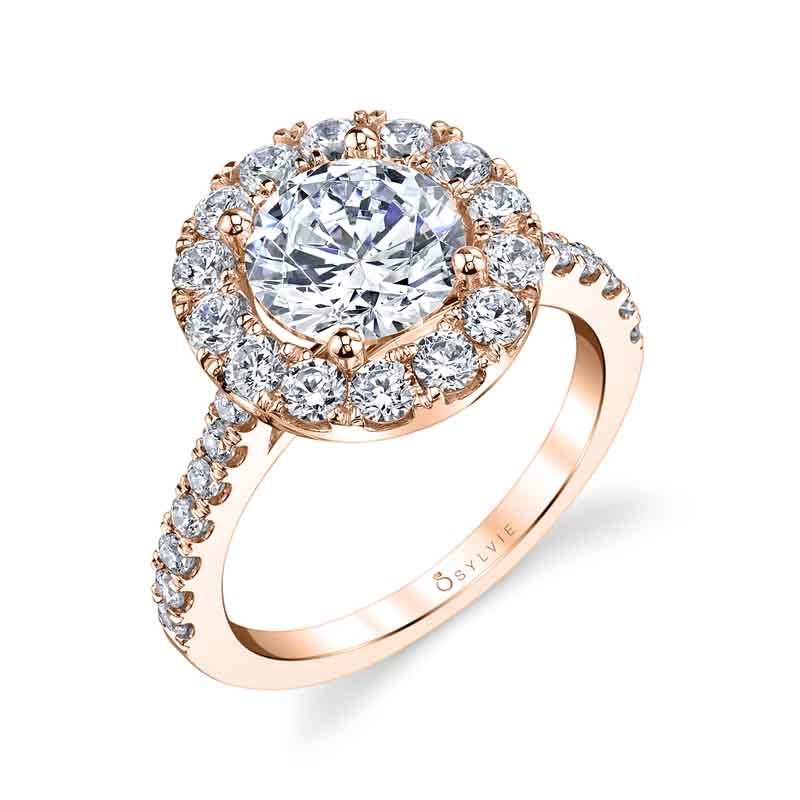 Round Cut Classic Halo Engagement Ring - Olivia