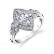 Marquise Cut Modern Vintage Engagement Ring - Francesca