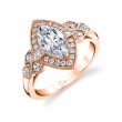 Marquise Cut Modern Vintage Engagement Ring - Francesca