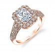 Emerald Cut Modern Vintage Halo Engagement Ring - Cheri