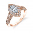 Marquise Cut Modern Vintage Halo Engagement Ring - Cheri