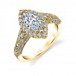 Marquise Cut Modern Vintage Halo Engagement Ring - Cheri