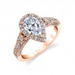 Pear Shaped Modern Vintage Halo Engagement Ring - Cheri