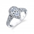 Pear Shaped Modern Vintage Halo Engagement Ring - Cheri
