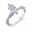 Marquise Cut Spiral Engagement Ring - Le&aacute;na