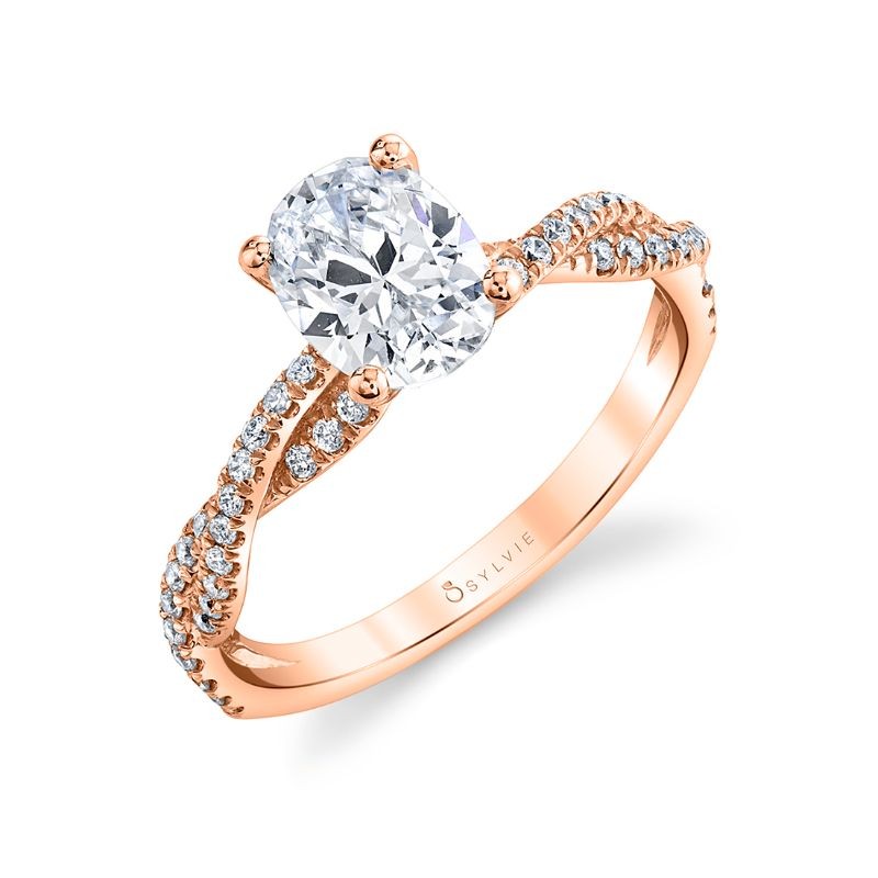 Oval Cut Spiral Engagement Ring - Le&aacute;na