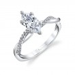 Marquise Cut Diamond Spiral Engagement Ring - Yasmine