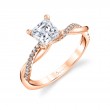 Princess Cut Diamond Spiral Engagement Ring - Yasmine
