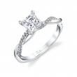 Princess Cut Diamond Spiral Engagement Ring - Yasmine
