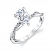 Pear Shaped Diamond Spiral Engagement Ring - Yasmine