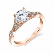 Round Cut Unique Vintage Engagement Ring - Renee