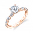 Round Cut Classic Engagement Ring With Marquise Side Stones - Solange