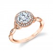Round Cut Vintage Inspired Halo Engagement Ring - Georgienne