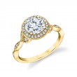 Round Cut Vintage Inspired Halo Engagement Ring - Georgienne