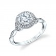 Round Cut Vintage Inspired Halo Engagement Ring - Georgienne