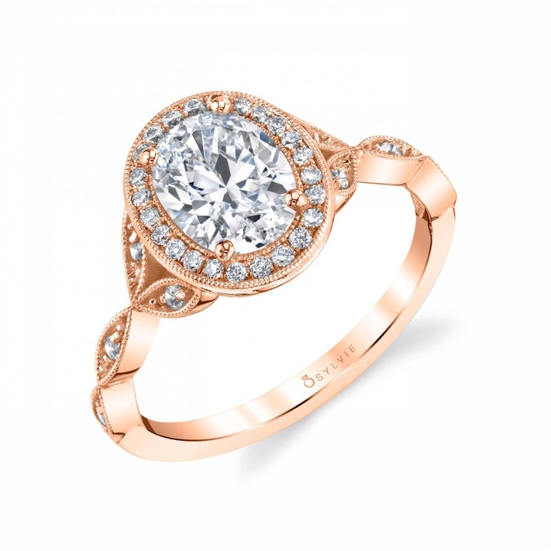 Oval-Cut Vintage Inspired Halo Engagement Ring - Georgienne