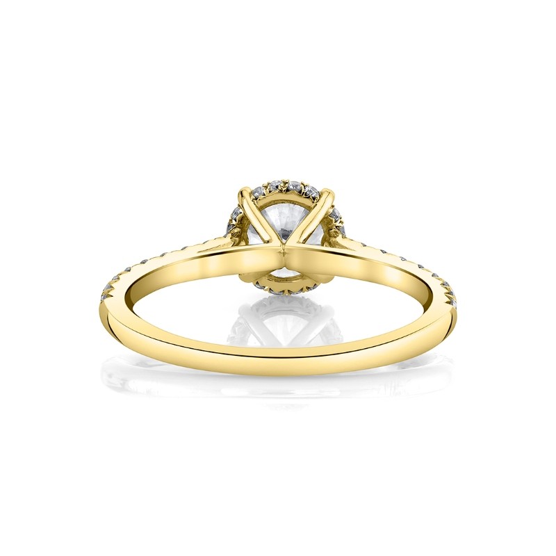 Round Cut Classic Hidden Halo Engagement Ring - Harmonie