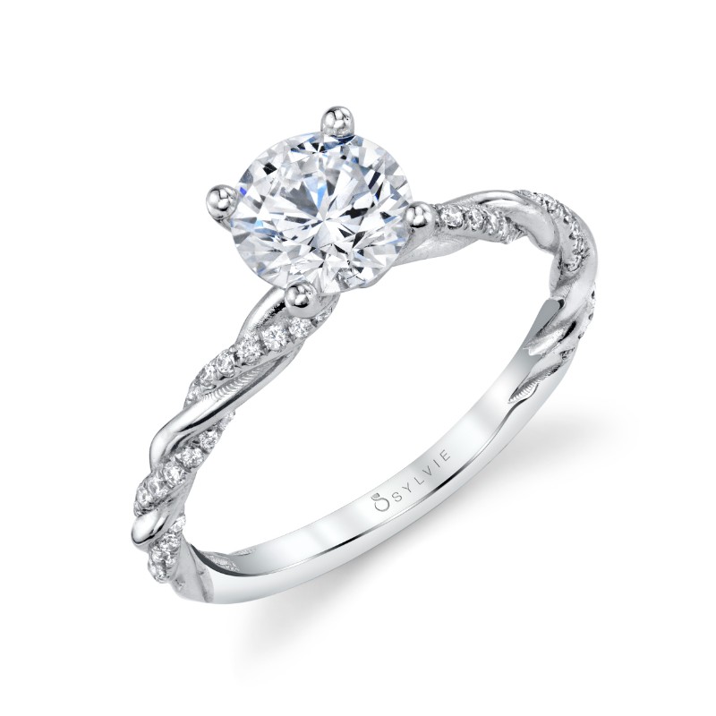 Round Cut Diamond Spiral Engagement Ring - Jolie