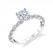 Round Cut Unique Engagement Ring - Felicity