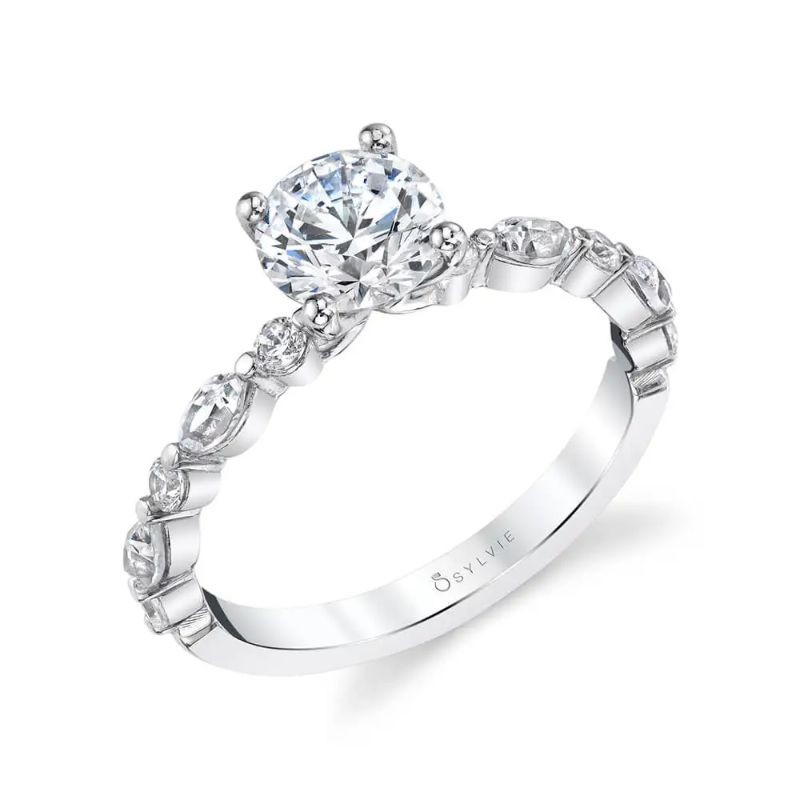 Round Cut Unique Engagement Ring - Felicity