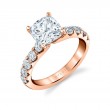 Cushion Cut Classic Wide Band Engagement Ring - Aloria