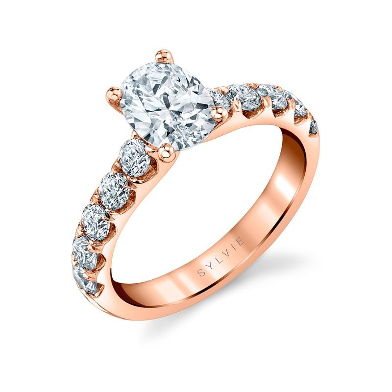Oval Cut Classic Wide Band Engagement Ring - Aloria