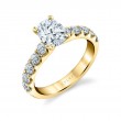 Oval Cut Classic Wide Band Engagement Ring - Aloria