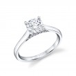 Round Cut Diamond Bridge Solitaire Engagement Ring - Leslie
