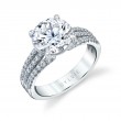 Round Cut Split Shank Engagement Ring - Florencia