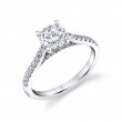 Round Cut Classic Diamond Bridge Engagement Ring - Landry