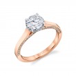 Round Cut Diamond Profile Hidden Halo Engagement Ring - Sawyer