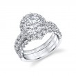Round Cut Split Shank Halo Engagement Ring - Abigail