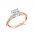 Round Cut Classic Three Stone Engagement Ring - Lorena