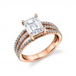Emerald Cut Classic Split Shank Engagement Ring - Ainsley