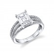 Emerald Cut Classic Split Shank Engagement Ring - Ainsley