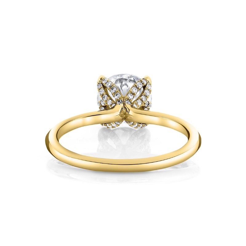 Round Cut Solitaire Diamond Petal Prong Engagement Ring - Althaia