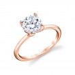Round Cut Solitaire Diamond Petal Prong Engagement Ring - Althaia