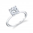 Round Cut Solitaire Diamond Petal Prong Engagement Ring - Althaia