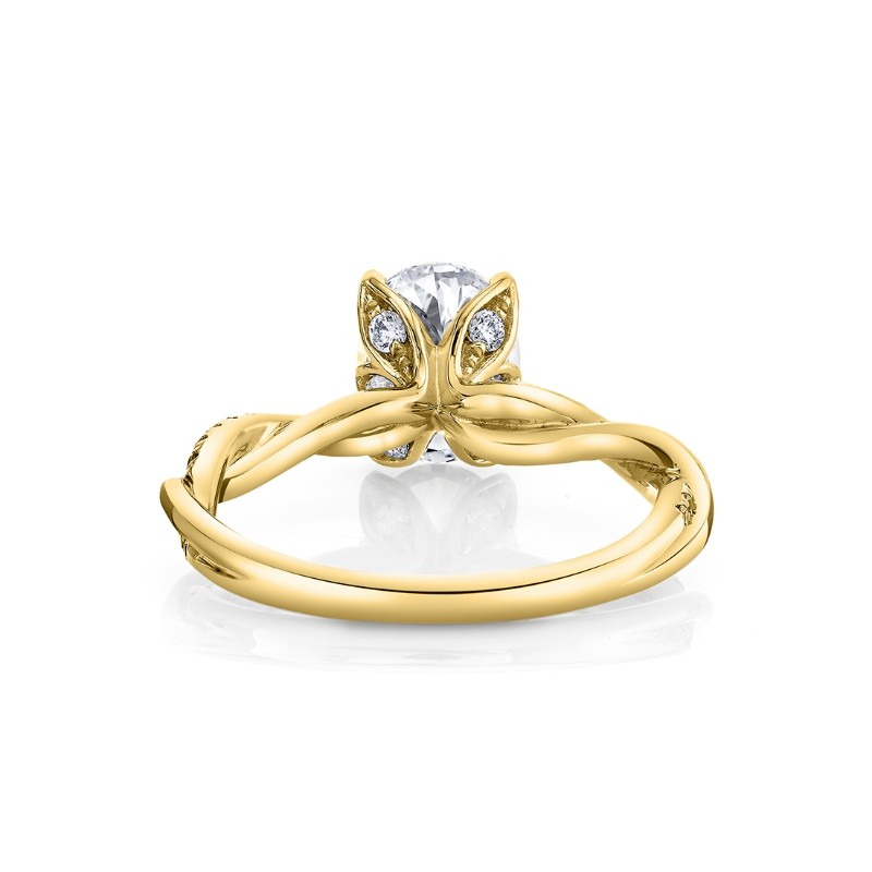 Tulira Spiral Diamond Petal Prong Engagement Ring - Carissa
