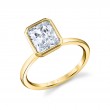 Radiant Cut Bezel Set Engagement Ring - Cliodhna
