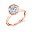 Round Cut Bezel Set Engagement Ring - Cliodhna