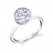 Round Cut Bezel Set Engagement Ring - Cliodhna