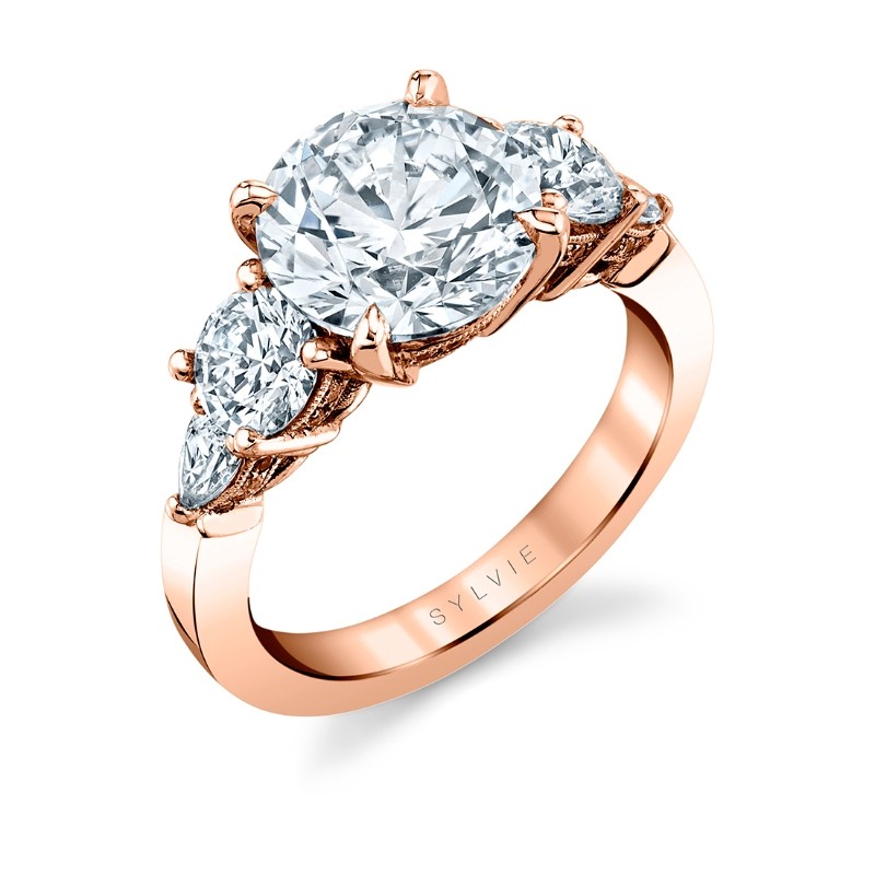 Round Cut Five Stone Engagement Ring - Dorothy