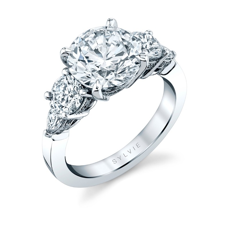 Round Cut Five Stone Engagement Ring - Dorothy