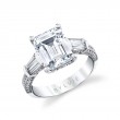 Emerald Cut Three Stone Engagement Ring - Alexis