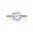 Round Cut Hidden Halo Pave Engagement Ring - Peighton