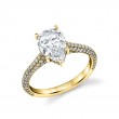 Pear Shaped Hidden Halo Pave Engagement Ring - Peighton