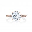 Round Cut Hidden Halo Pave Engagement Ring - Peighton