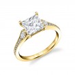 Princess Cut Unique Engagement Ring - Esmeralda