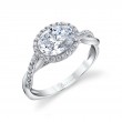 East-West Oval Engagement Ring with Halo - Isabelle